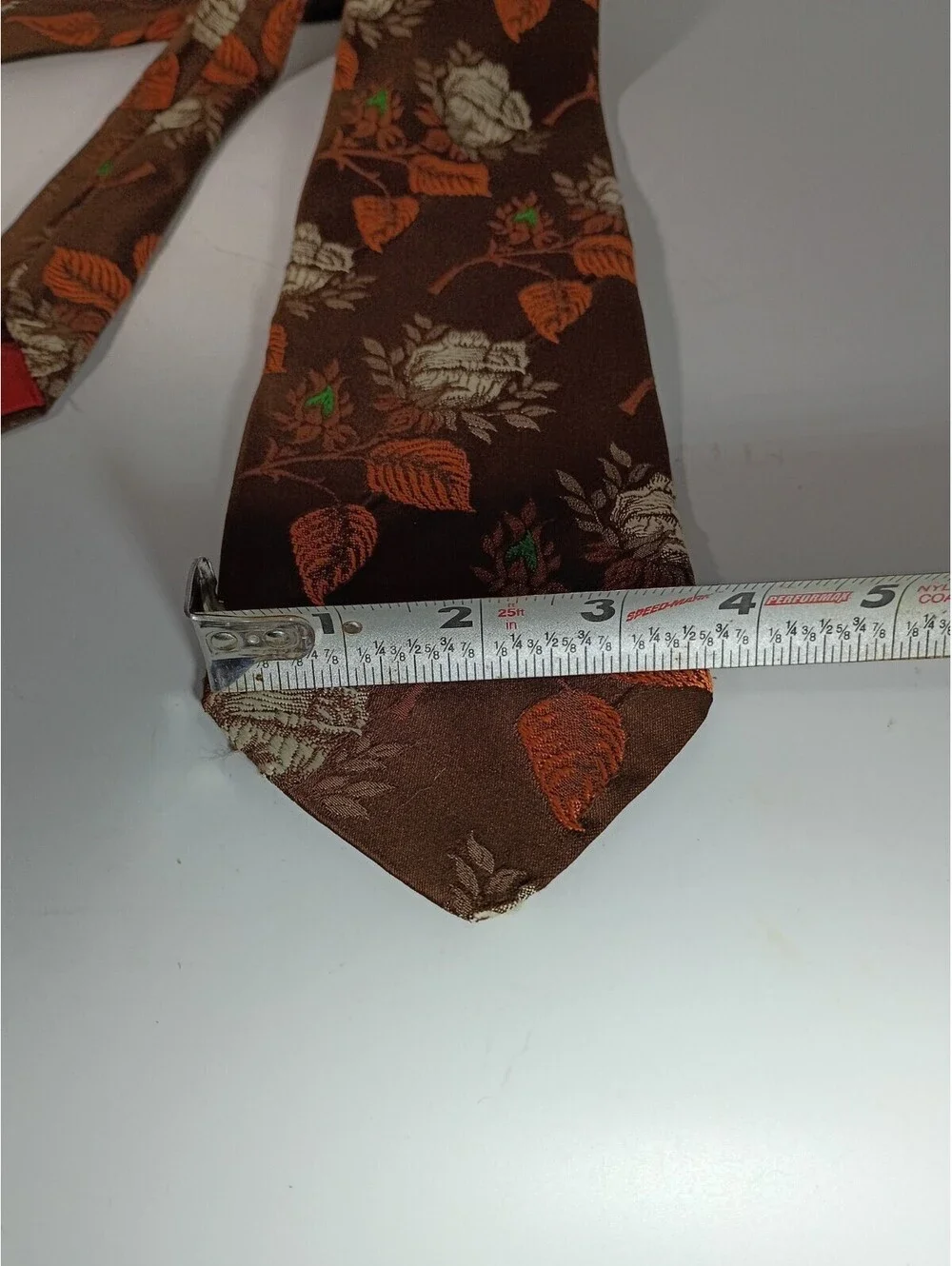 Vintage Autumn Leaves Men's Polyester Neck Tie JC Penney Copper Brown Rust